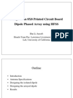 Design of An 8X8 Printed Circuit Board Dipole Phased Array Using HFSS