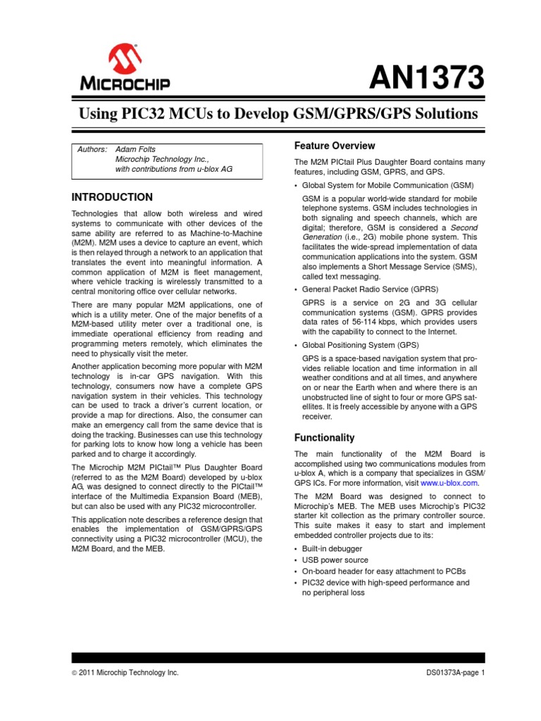01373a-Using PIC32 MCUs To Develop GSMGPRSGPS Solutions | PDF | Short ...