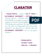 Declaration: Punam Gupta PG 6 Year Ravenshaw University, Cuttack