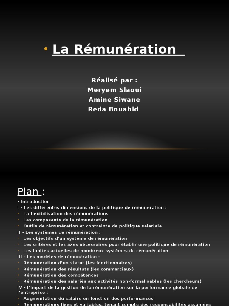 Politique de Rémunération en Entreprise | PDF | Stock option d'employés ...