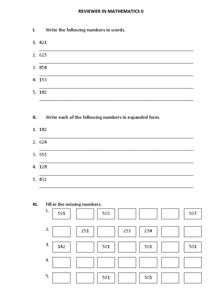 Reviewer in Mathematics 2 PDF Linguistics Noun