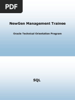 Newgen Management Trainee: Oracle Technical Orientation Program