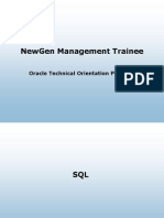 Newgen Management Trainee: Oracle Technical Orientation Program