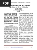 Comparative Analysis of AES and RC4 Algorithms For Better Utilization