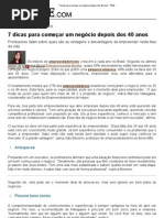 7 dicas para começar um negócio depois dos 40 anos - PME