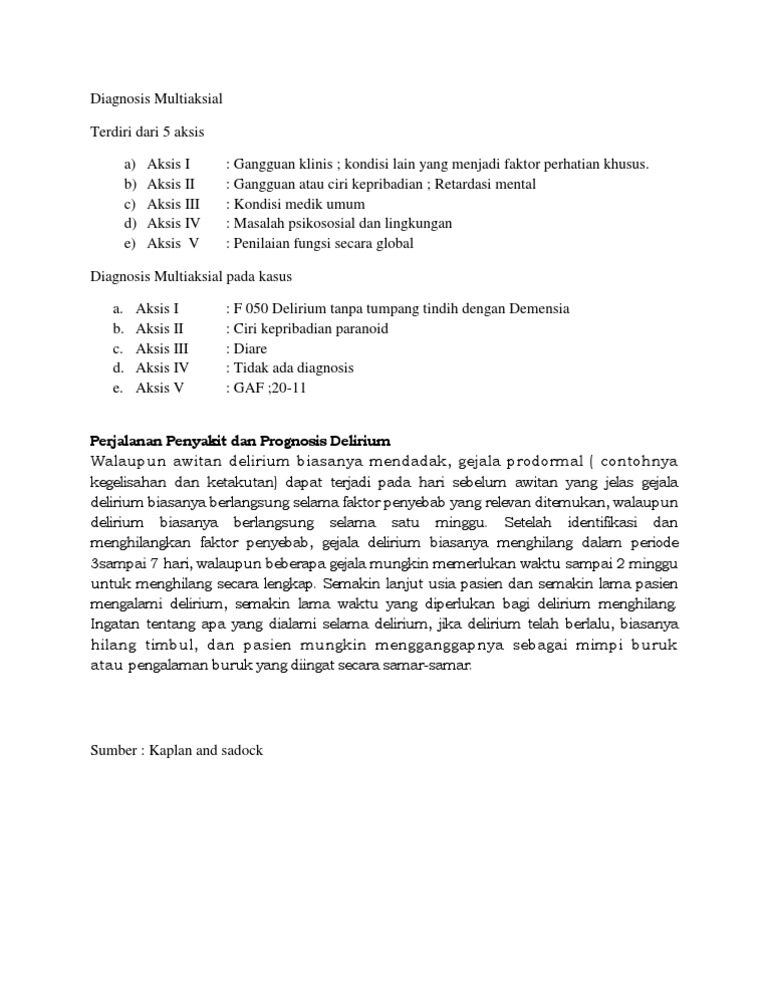 Diagnosis Multiaksial dalam Psikiatri | PDF