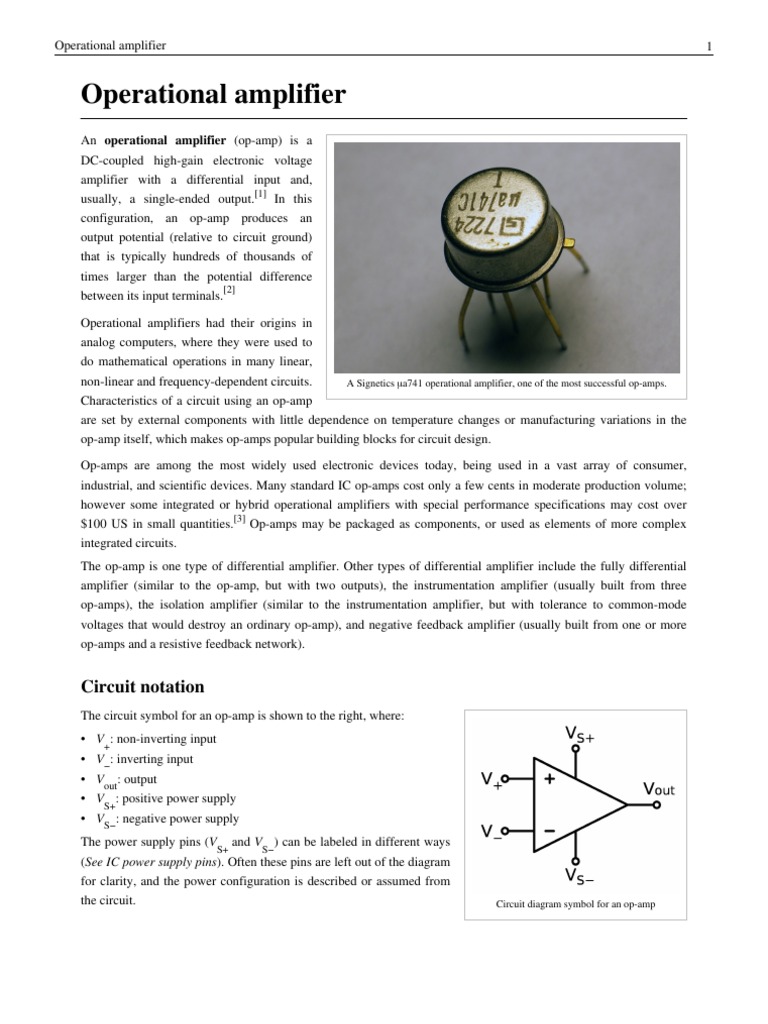 Operational Amplifier PDF Operational Amplifier Amplifier