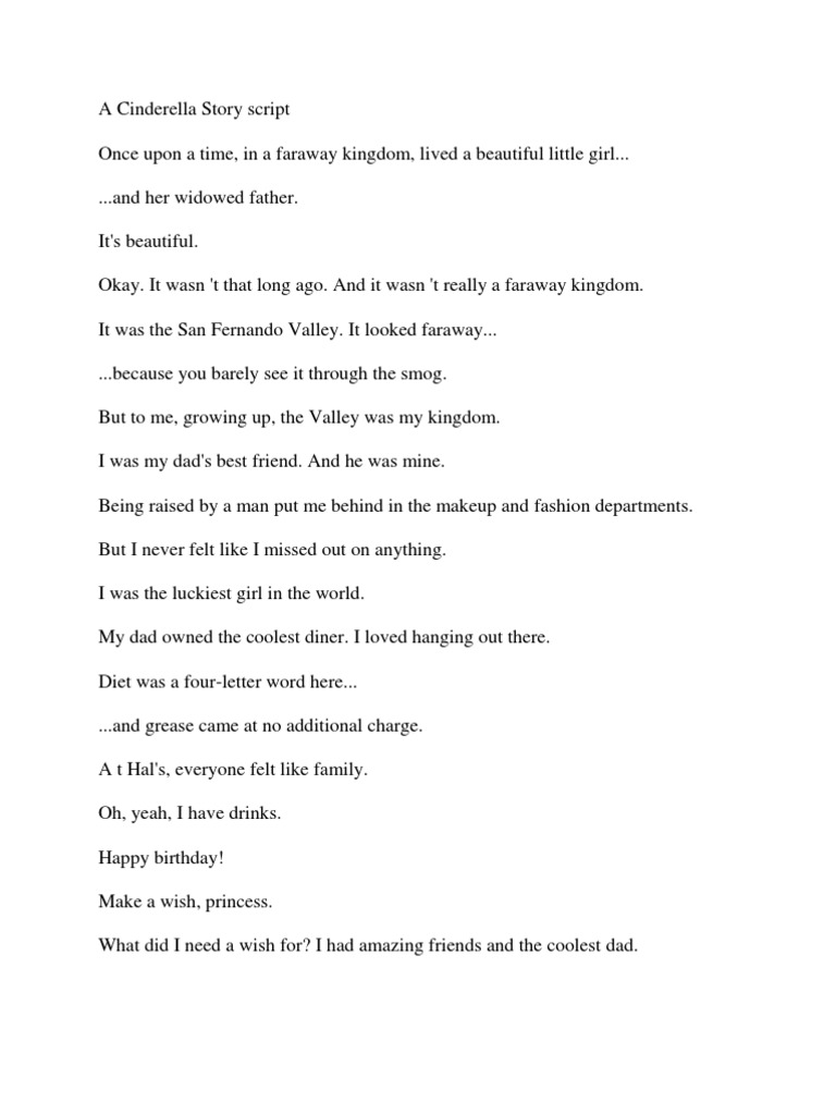 A Cinderella Story Full Script | Leisure