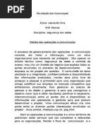 gestao das operações e comunicações