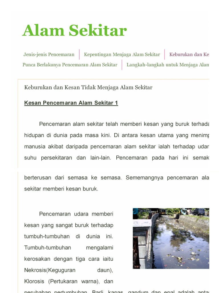 Alam Sekitar Keburukan Dan Kesan Tidak Menjaga Alam Sekitar