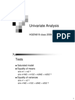 Univariate Analysis: Tests