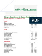 Repairs Price List