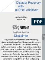 Enhancing Disaster Recovery With Pro-Social Drink Additives: Stephanie Blum May 2013