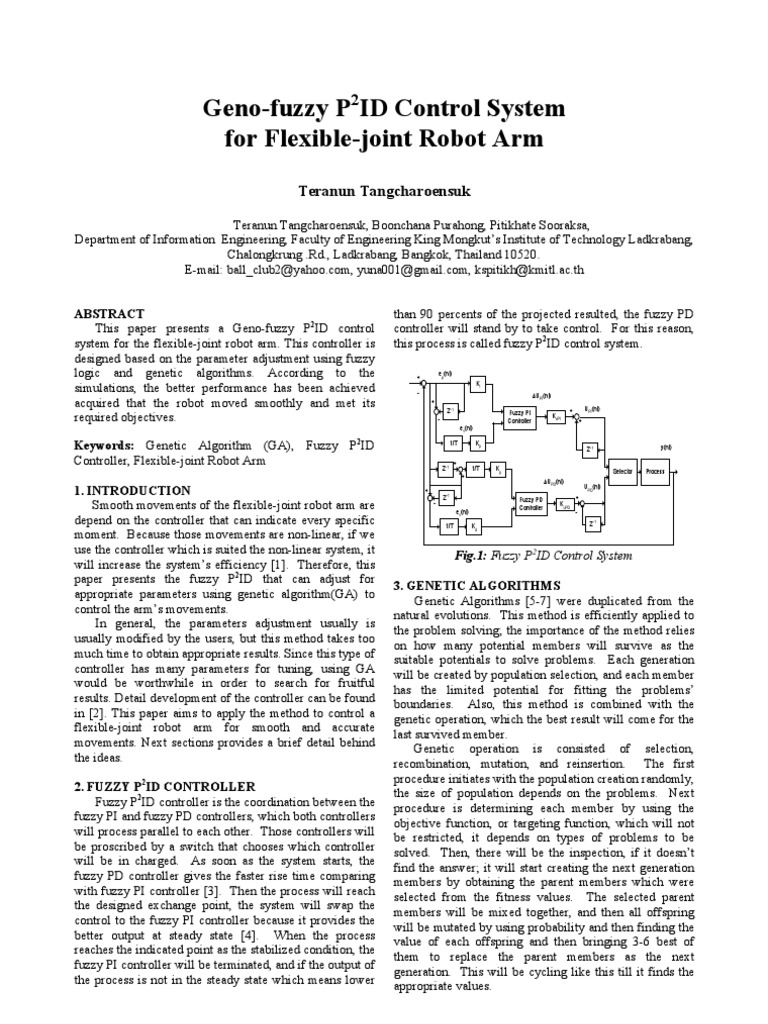 Geno-Fuzzy P ID Control System For Flexible-Joint Robot Arm: Teranun ...