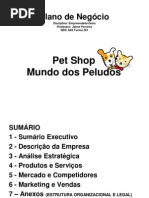 Plano de Negócio - Mundo dos Peludos