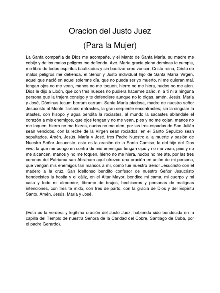 Para la Mujer una Oracion del Justo Juez.docx | Mary, Mother Of Jesus
