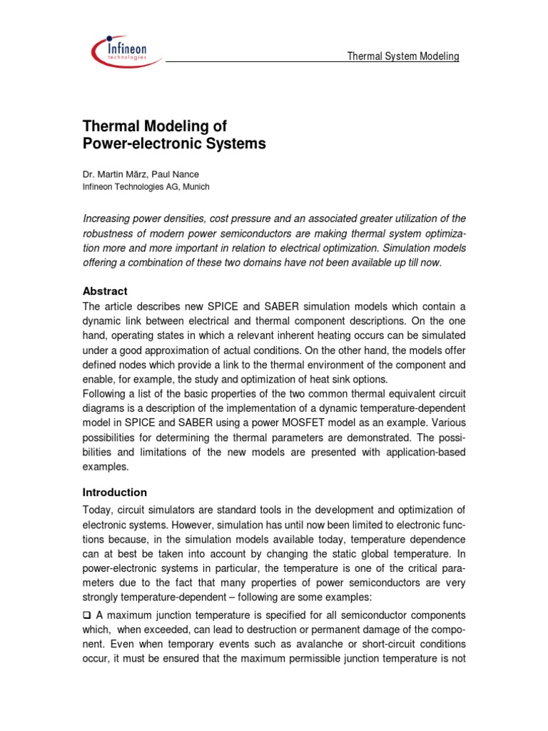 Thermal Modeling of Power Electronic Systems | PDF