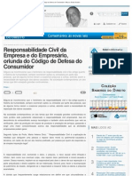 Responsabilidade Civil da Empresa e do Empresário, oriunda do Código de Defesa