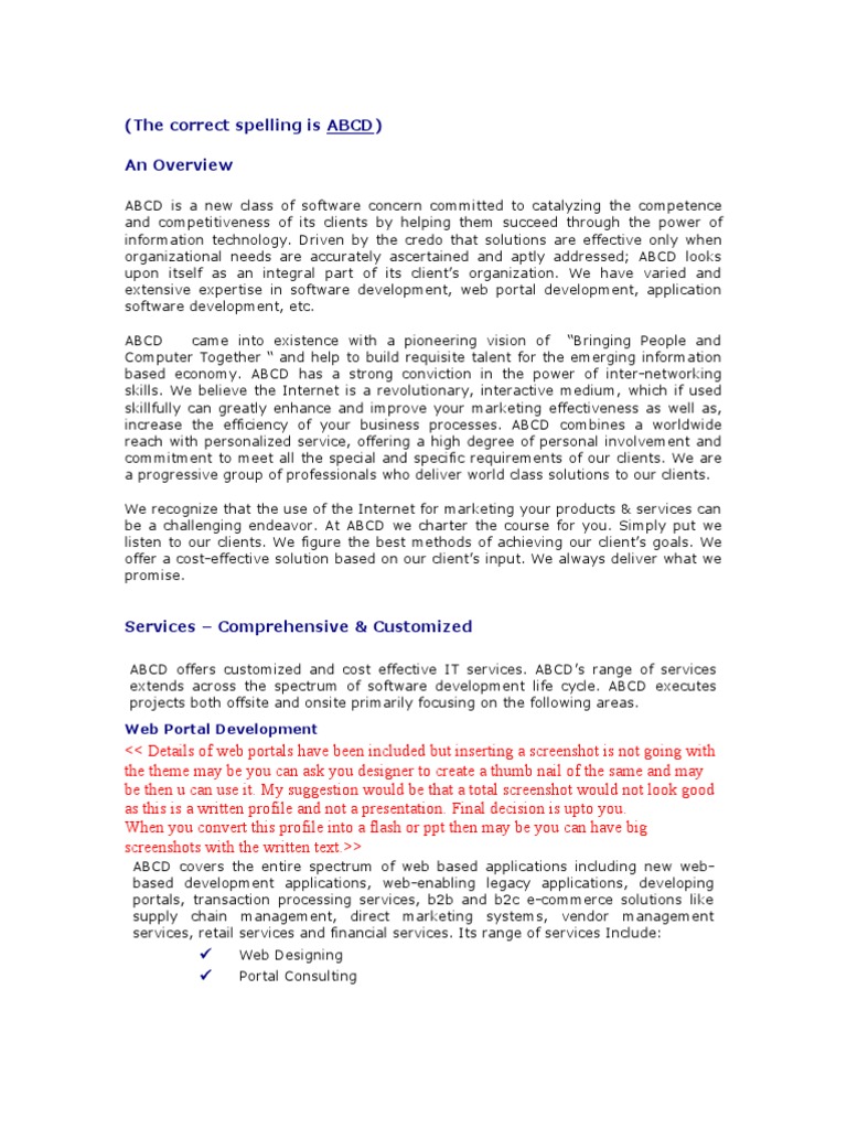 ABCD Software Development Company Profile | PDF | Web Application ...