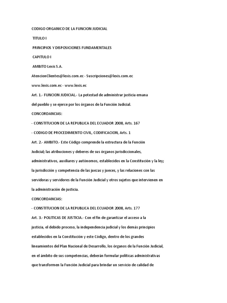 Código Orgánico de la Función Judicial | PDF | Juez | Ley procesal
