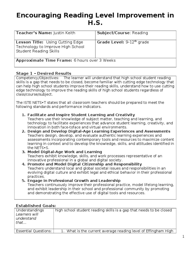 Keith, Stephen Closing The Gap PDF Lesson Plan Secondary School