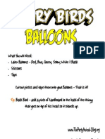 Angry Birds Balloon Templates