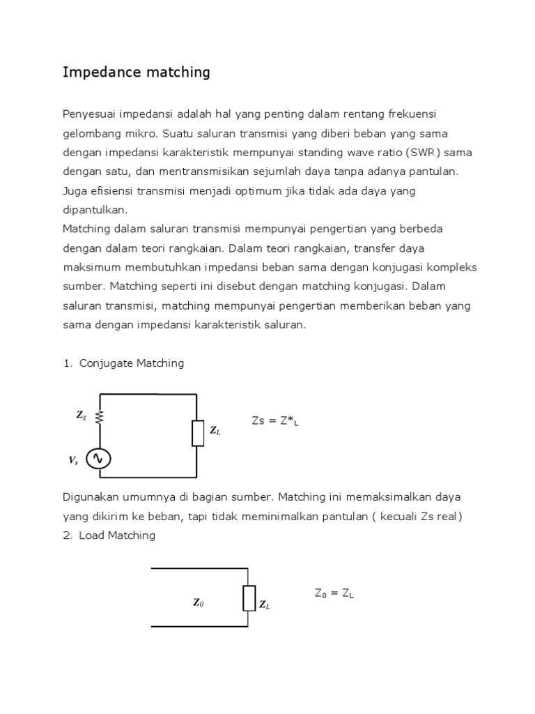 Matching Impedance | PDF