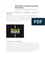 DECLARACIÓN POLÍTICA VI Comisión Académica Nacional