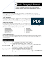 Organization: Basic Paragraph Format