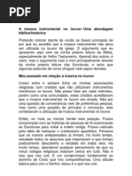 A música instrumental no louvor Uma abordagem bíblica-histórica