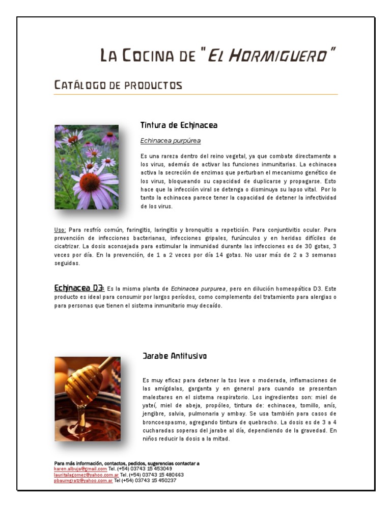 Catalogo De Productos Naturales El Hormiguero Ultima Vers Ion Pdf