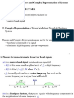 Band Pass Systems, Phasors and Complex Representation of Systems