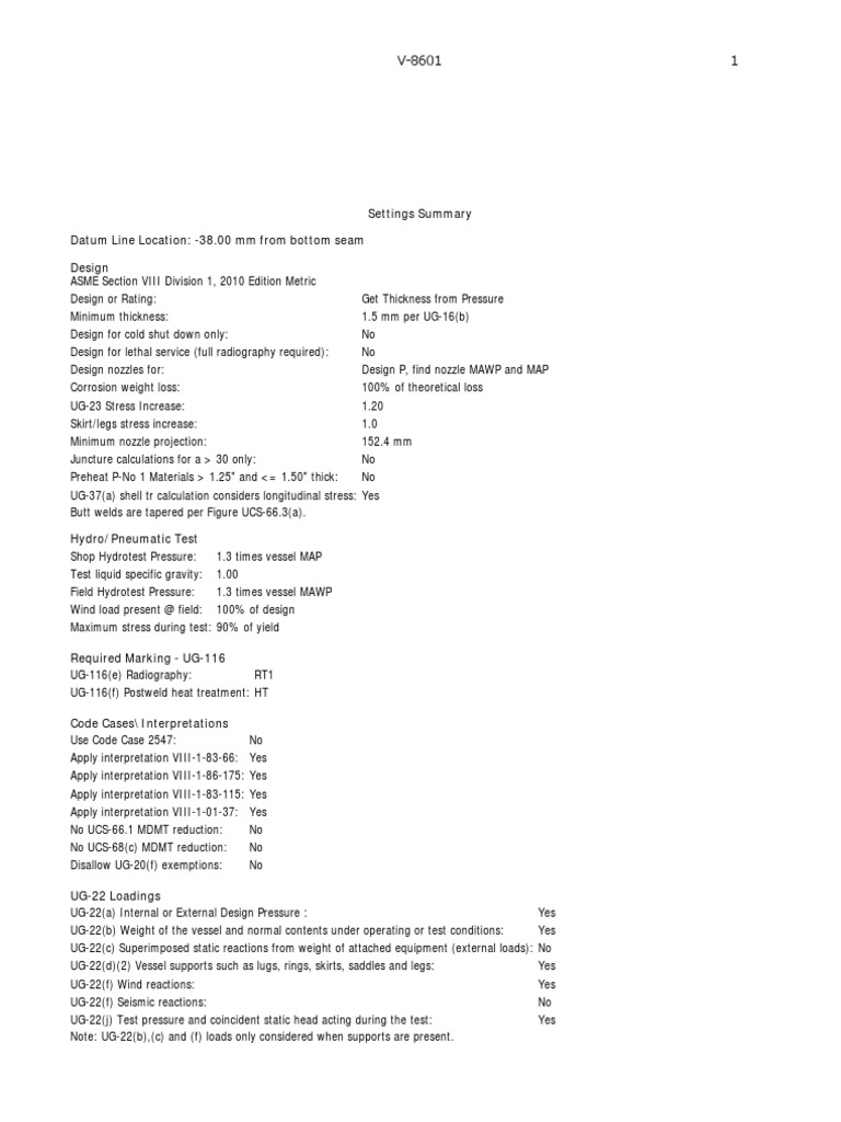 Compress Report For Pressure Vessel | PDF | Bending | Pressure