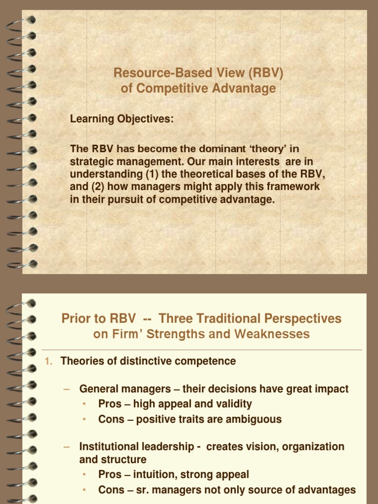 Resource Based View | PDF | Accountability | Leadership