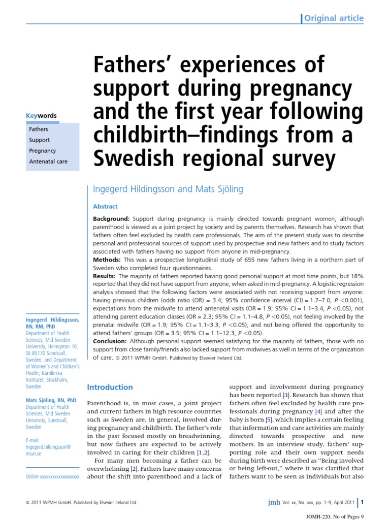 Fathers' Experiences of Support During Pregnancy and The First Year ...