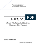 ARDS 515: (Thesis Title, Rationale, Objectives, Statement of The Problem)