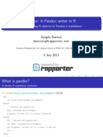 Lightning Talk On Pander: Markdown in R