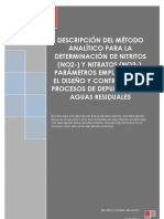 Determinación analítica de nitritos y nitratos en aguas residuales