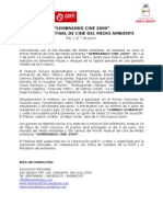 Nota de Prensa - I Concurso de Guión para Cortometrajes Sobre Medio Ambiente