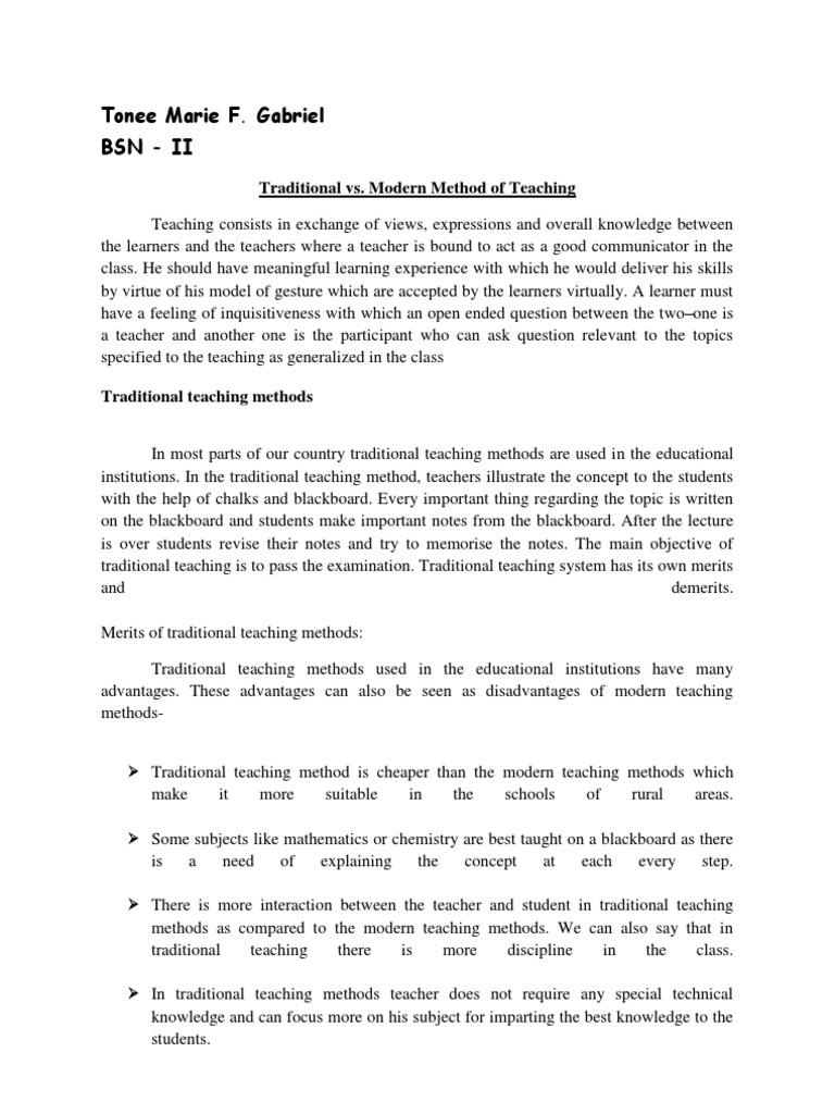 Methods of Teaching | PDF | Teaching Method | Classroom