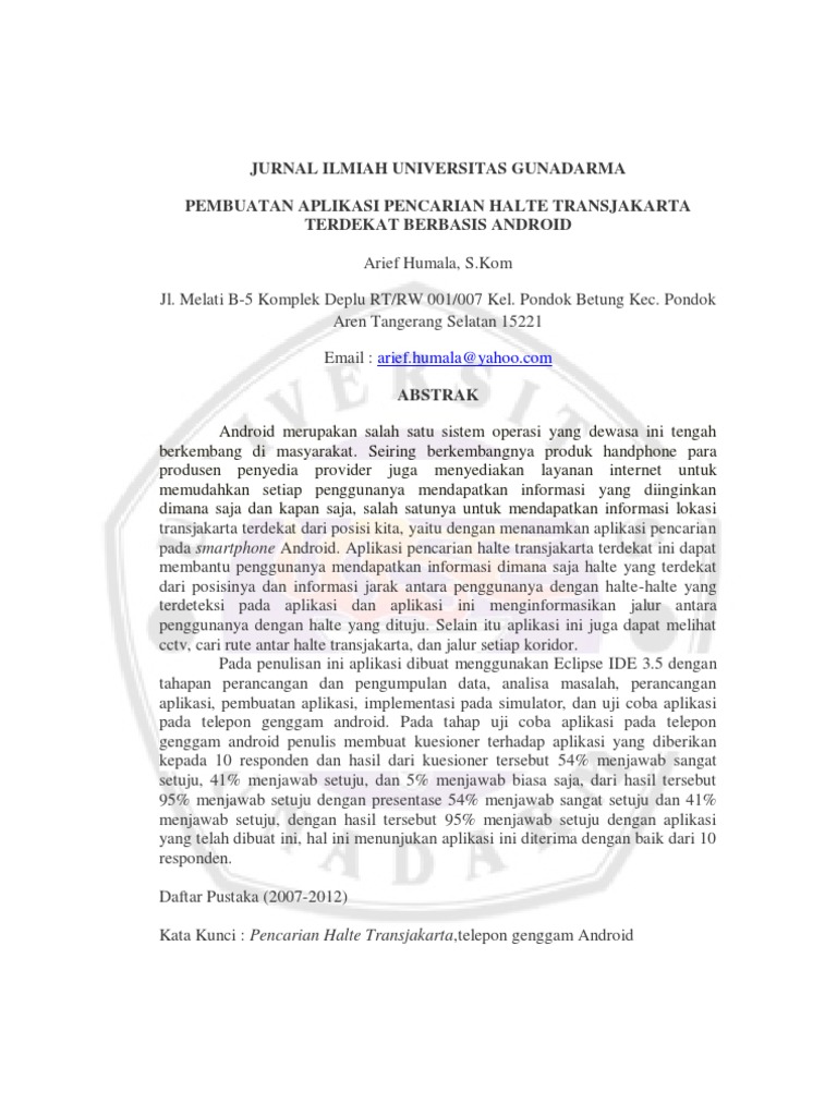 Jurnal Ilmiah Universitas Gunadarma Pdf