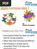 Download Class 7 Maths Formula by oureducationin SN153358913 doc pdf