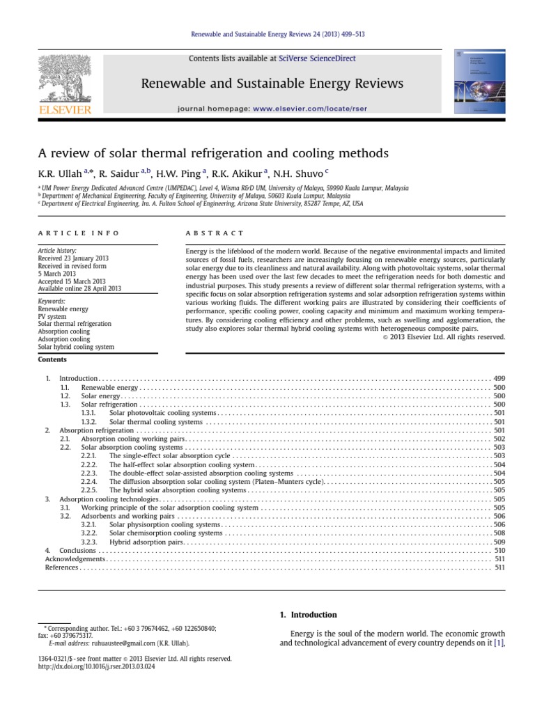 Cooling System Pdf Download Free Pdf Adsorption Photovoltaics