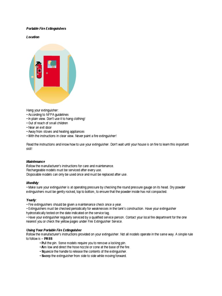 Portable Fire Extinguishers Building Engineering Safety