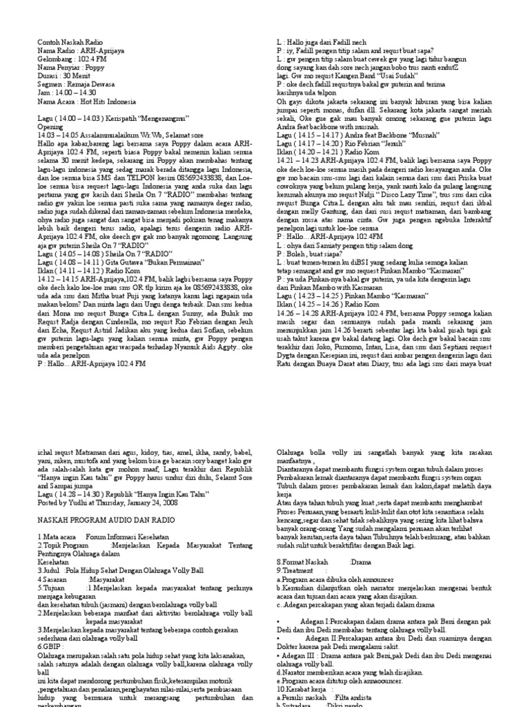 Contoh Naskah Drama Radio Mosaicone