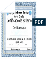Certificado de Batismo