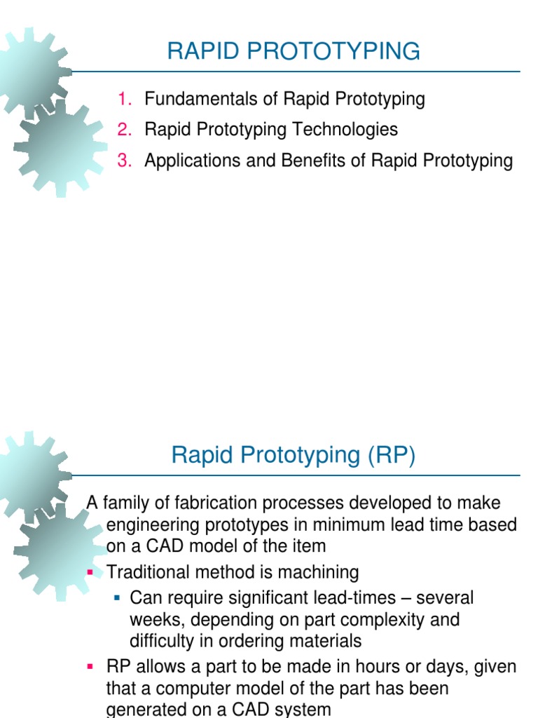 Overview of Rapid Prototyping Systems | PDF | 3 D Printing | Computer ...