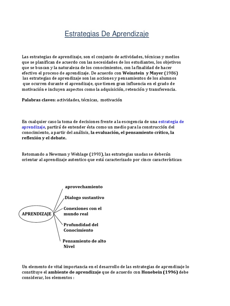 Estrategias de Aprendizaje | PDF | Aprendizaje | Conocimiento