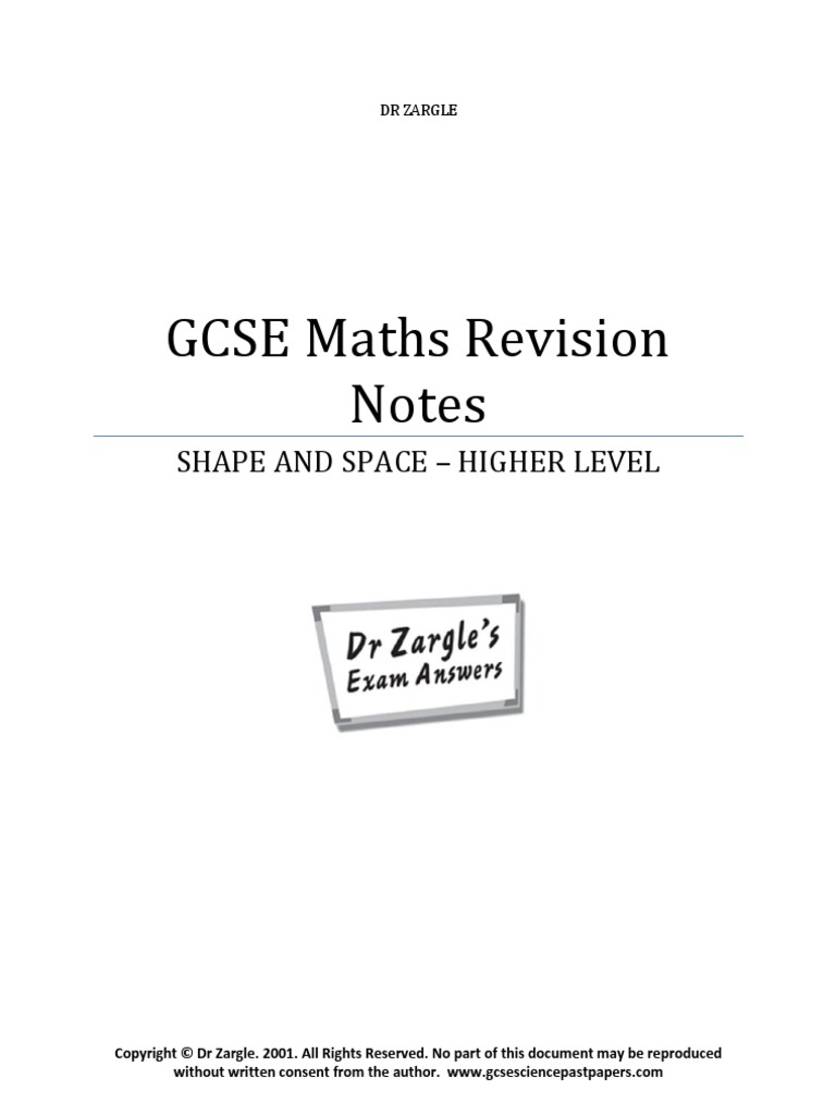 Revision Notes ShapeAndSpace | PDF