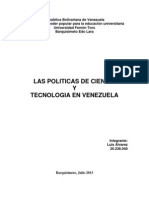 Las Políticas de Ciencia y Tecnología en Venezuela